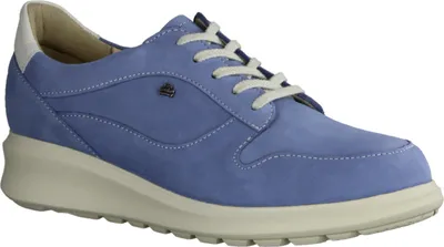 Produktbild von Finn Comfort Mogan Damenschuhe, bequemer Schnürer, Leder, Blau, Wechselfußbett - Damenschuhe Bequeme Schnürschuhe, Blau, leder (nubuk/agra)