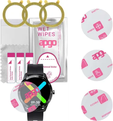 Produktbild von apgo 3 Stück Schutzglas, klar, kompatibel mit Watchmark Outdoor WG1 Smartwatch, Hybrid 8H, Ersatz für Hartglas, Displayschutzglas, Bildschirmschutz, Displayschutz, kratzfest