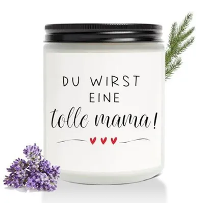 Produktbild von Duftkerze Lavendel Sojawachs für werdende Mamas & Frauen | Geschenk Muttertag Geburtstag Ostern