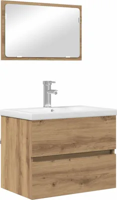 Obrázek produktu pro vidaXL Sada koupelnového nábytku, 3 kusy, Imitace "Artisan" (dub), rozměry 61 x 39 x 45 cm