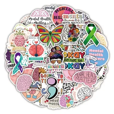 Imagen del producto de 50 calcomanías sobre salud mental