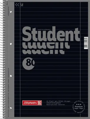 Produktbild von 5X BRUNNEN 1067927190 Collegeblock A4 onyx, Lin. 27