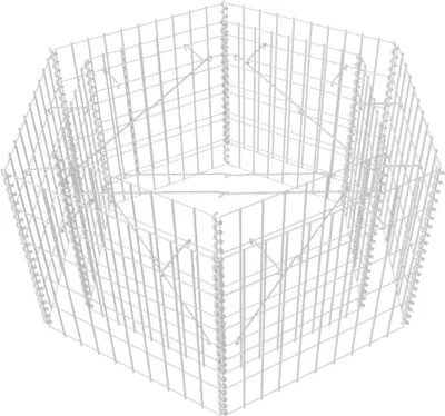 Obrázek produktu pro Šestihranný gabionový vyvýšený záhon 100 x 90 x 50 cm