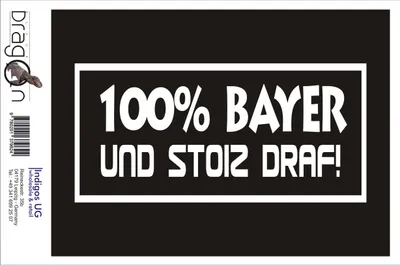 Produktbild von Aufkleber / Autoaufkleber - JDM / Die cut / Auto / OEM - 100% bayer und stoiz draf! - 210x100mm gelb - Heckscheibe / Heckscheibenaufkleber