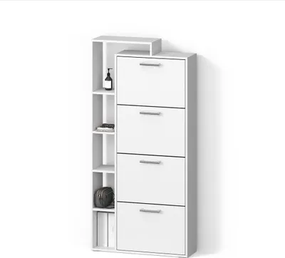 Produktbild von Schuhkipper Livinity Ortello Weiß 80 x 166.1 cm mit 4 Fächern, Model 55881