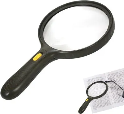Productafbeelding van Vergrootglas met licht - Leesloep handgereedschap - Dichtbij werk - Verstelbare vergroting - 5x tot 15x - Zwart