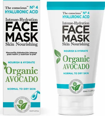 Immagine prodotto di Maschera viso idratante The Conscious all'Acido Ialuronico Avocado (50 ml)