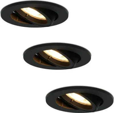 Produktbild von hoftronic LED Einbaustrahler 4W 345lm 2700K GU10 Schwarz Schwenkbar Dimmbar