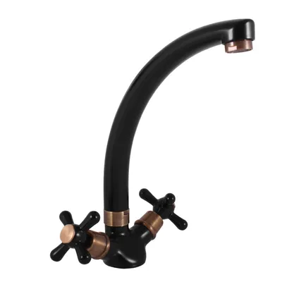 Immagine prodotto di Slezák-RAV Slezák RAV Morava Rubinetto retrò MK120/3CMATSM Colore: nero opaco/ottone vecchio, Dimensioni: 1/2''