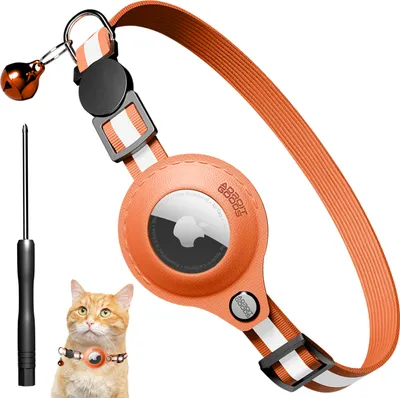 AdroitGoods Airtag Obojok pre mačky/psy - oranžový - Gps Tracker Pet - vhodný pre Apple AirTag
