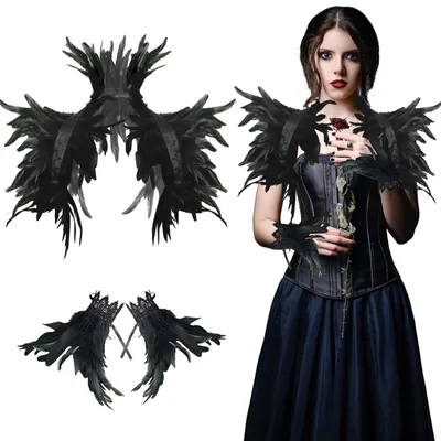 Produktbild von Solidchoice – Kragen für Cosplay – Schwarzes Maleficent-Kostüm mit Manschetten
