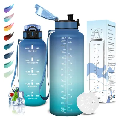 Produktbild von Motswedi Trinkflasche 1500ml Blaugrün BPA-frei Auslaufsicher Sport Wasserflasche