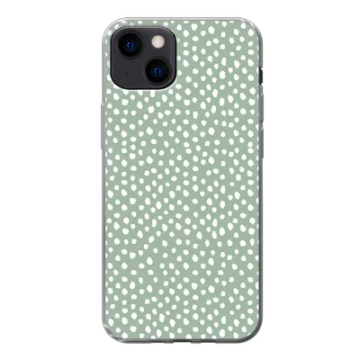 Produktbild von MuchoWow® Handyhülle Schutzhülle Hülle für iPhone 13 Polka dots - Grün - Weiß Silikon Softcase Handy Hülle - Karteninhaber