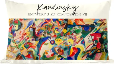 Produktbild von MuchoWow® Zierkissen Sofakissen Wohnzimmer Dekokissen 60x40 cm Malerei - Wassily Kandinsky - Abstrakt - Kopfkissen - Polster mit Foto