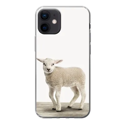 Produktbild von MuchoWow® Handyhülle Schutzhülle Hülle für iPhone 12 Lamm - Schaf - Tiere - Kinder - Mädchen - Jungen Silikon Softcase Handy Hülle - Schutzhülle