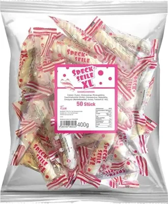 Obrázok produktu pre Slaninové laná Tise XL sladká príchuť jednoduché balenie 50 kusov 400g