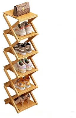 Produktbild von Faltbares Bambus Schuhregal mit 6 Ebenen für Multifunktionalen Gebrauch