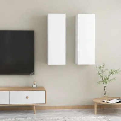 Produktbild von The Living Store TV-Schränke 2 Stk. Weiß 30,5x30x90 cm Holzwerkstoff