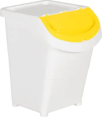 Obrázok produktu pre vidaXL Odpadkový kôš s vekom 3 ks stohovateľný biely PP 120 l