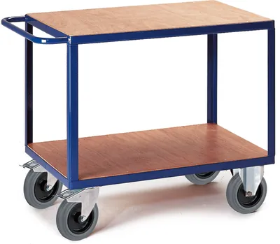 Produktbild von Rollcart Schwerer Tischwagen mit 2 Ladeflächen im Buchendekor 850x500mm