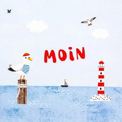 Produktbild von 20 Servietten Moin - Tag am Meer 33x33cm