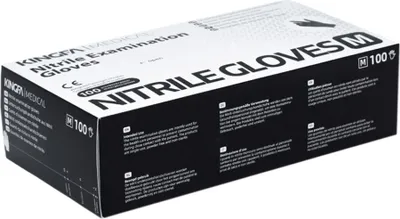 Produktbild von KINGFA Nitril-Handschuhe Schwarz 100 Stück puderfrei : M Größe: M