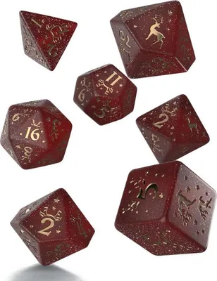 Produktbild von Weihnachtswürfel-Set 2022 Edition – Polyedrische Würfel, Rot/Gold