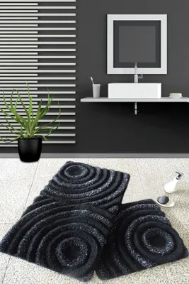 Produktbild von Mijolnir, Wave - Black, Badematten, Schwarz, Acryl, 60 x 100 cm