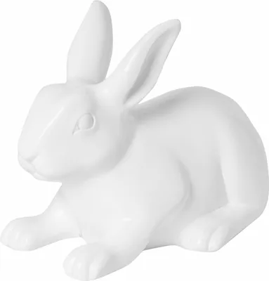 A white ceramic rabbit figurine.