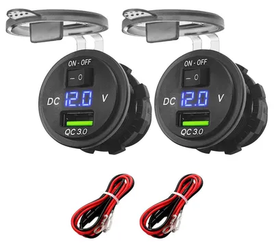 Produktbild von ProRide 12V USB Einbausteckdose mit Voltmeter, 5V/2,4A, 2 Stück