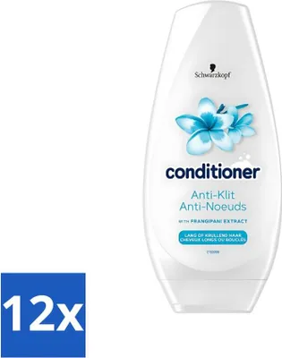 Productafbeelding van Schwarzkopf – Conditioner – Anti-klitten – Geschikt voor lang of krullend haar – 250 ml - Voordeelverpakking - 12 stuks