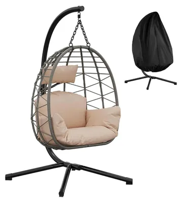 Produktbild von Hängesessel, Allwetterabdeckung, gepolsterter Sitz, 196x105cm, Beige
