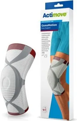 Image de Actimove Genumotion bandage pour le genou, taille 4/l blanc/gris/rouge 1 pc
