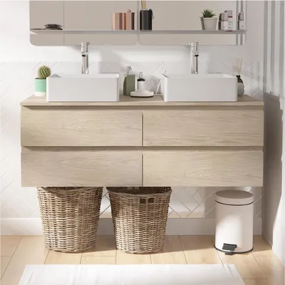 Image de Ensemble meuble SORRENTO double vasque suspendu 120cm