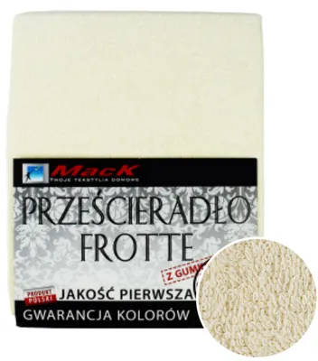Obrázek produktu pro Froté prostěradlo s gumou 120×200 cm, elastické a měkké, ecru