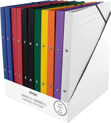 Produktbild von Stylex Ringbuch - DIN A4 - Pappe - 2 Ringe - farbig sortiert