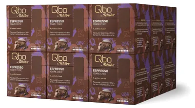 Produktbild von Tchibo Qbo Espresso Flavoured Dark Chocolate Premium Kaffeekapseln, 144 Stück (Espresso, Intensität 7/10, aromatisch und fruchtig), nachhaltig & aus 70% nachwachsenden Rohstoffen¹