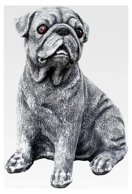 Produktbild von Hundfigur Mops, frost- und wetterfest, massiver Steinguss