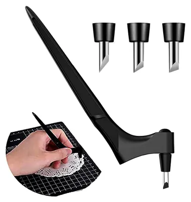 Produktbild von Craft Schneidwerkzeuge, 360 Grad Präzisions Edelstahl Bastelmesser mit 3 Ersatzklingen (15°/30°/45°) für Handwerk, Scrapbooking und Modellbau