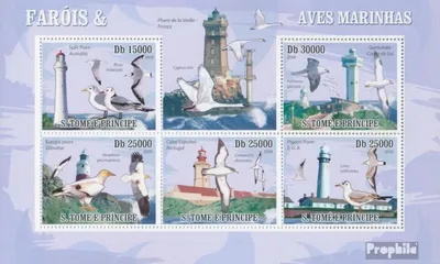 Produktbild von Briefmarken Sao Tome e Principe 2009 Mi 4210-4214 Kleinbogen (kompl. Ausgabe) postfrisch Leuchttürme & Meeresvögel