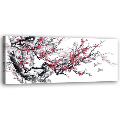 Produktbild von Leinwandbild Kirschzweig 150x50 Feeby Rosa bild für die wand bereit zum aufhängen
