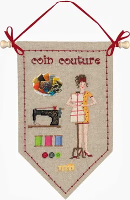 Image de Le Bonheur des Dames set point de croix "coin couture", motif à compter, 14x24cm