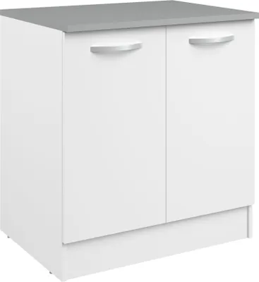 Image de Armoire basse avec 2 portes + plateau -Reproduction blanc - 80 x 60 x hauteur 86 cm