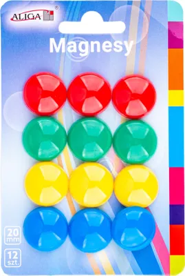 Image de Aimants décoratifs ronds colorés 2 cm, 12 pièces