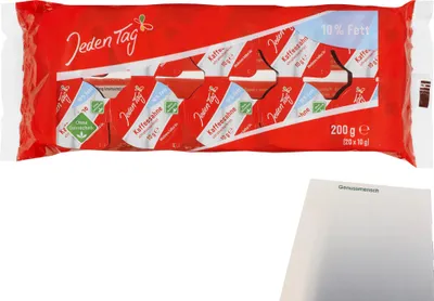Produktbild von Jeden Tag Kaffeesahne 10% Fett ohne Gentechnik (20x10g Packung) + usy Block