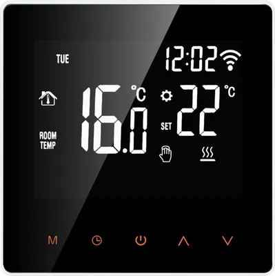 Obrázok produktu pre Inteligentný digitálny LCD termostat s WiFi pre 16 A elektrické podlahové kúrenie, ovládanie cez aplikáciu, týždenný programovateľný termostat