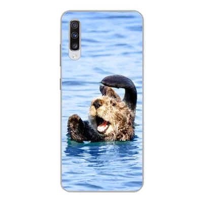 Produktbild von MuchoWow® Handyhülle Schutzhülle Hülle für Samsung Galaxy A70 Seeotter - Lustig - Wasser - Kinder - Jungen - Mädchen - Kind Silikon Softcase Handy Hülle - Schutzhaube