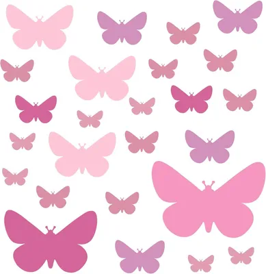 Produktbild von Wandsticker Schmetterlinge 25 Stück, selbstklebend, pastellrosa, für Kinderzimmer