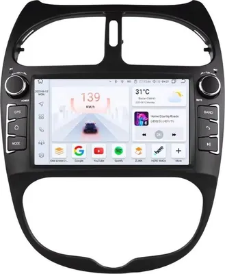 Produktbild von Autoradio mit Bluetooth, CarPlay, kompatibel mit Apple und Android, Stereoanlage, Navigation, Navigationssystem für Peugeot 206 / 206CC / 206SW (2000–2008)