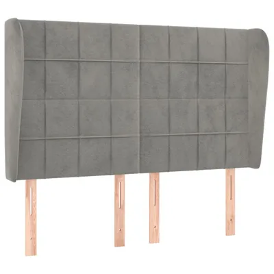 Produktbild von vidaXL Kopfteil mit Ohren Hellgrau 147x23x118/128 cm Samt